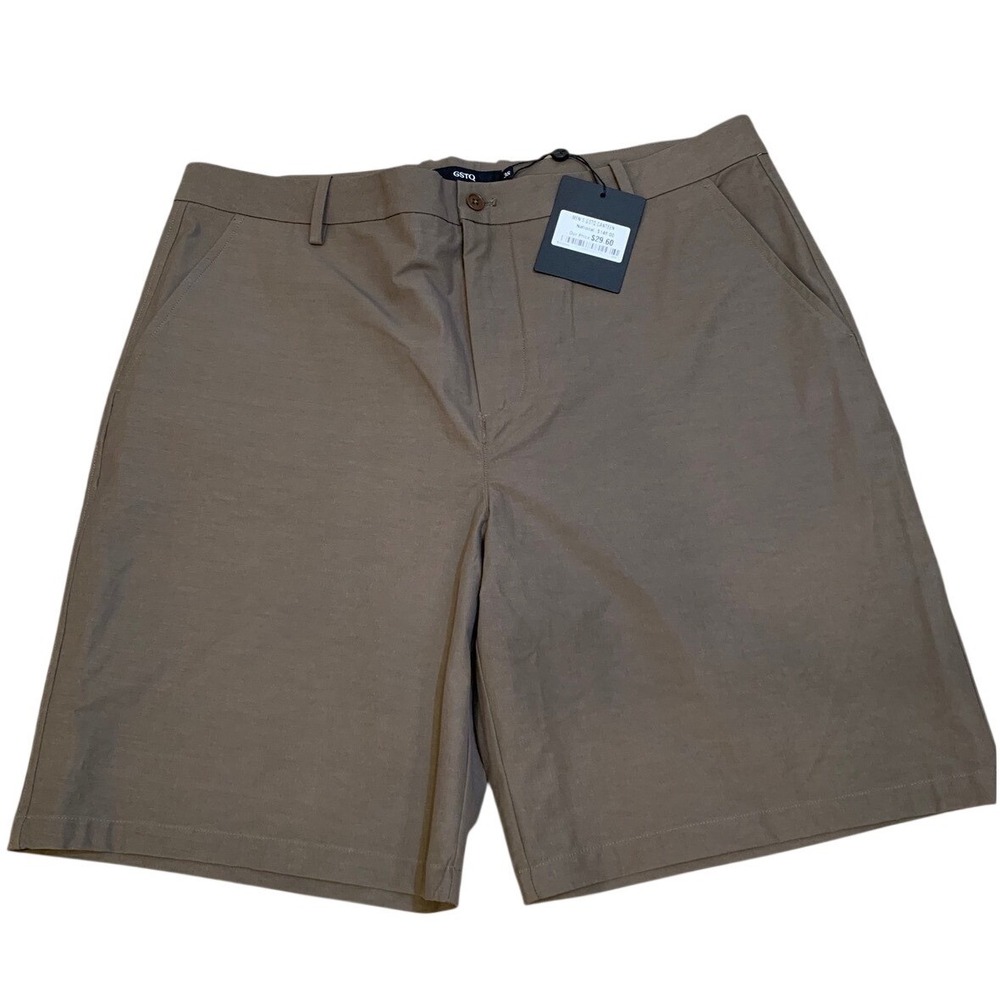 GSTQ Canteen Shorts 38 Cotton Blend Quiet Luxury Minimalist Mens Brown‎ Chino